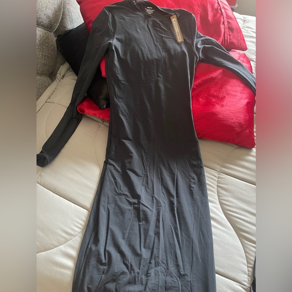 SKIMS Long Sleeve Black Dress - Picture 6 of 7